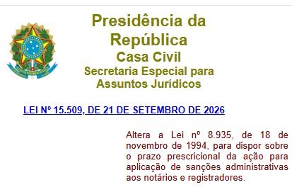 Análise da alteração promovida pela Lei 15.509, de 21 de setembro de 2026